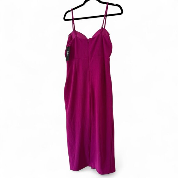 Lulus Always Turning Heads Magenta Bustier Tulip Midi Dress - Picture 5 of 9